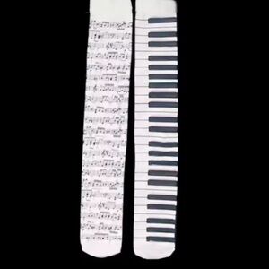 Black and White Music Pattern Socks